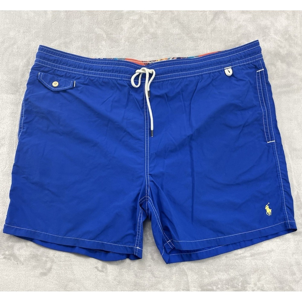 Polo Ralph Lauren Swim Short Men Extra LargeXL Blue Drawstring Lined Boardshorts